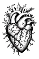 A heart injured to death by love that symbolizes the will to close forever with love tattoo design idea