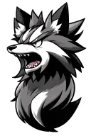 Arcanine Pokémon head angry tattoo design idea