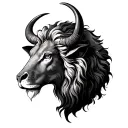Taurus Leo tattoo design idea