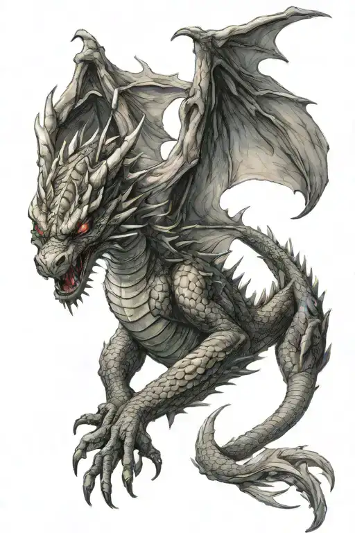 dragon flying tattoo design idea