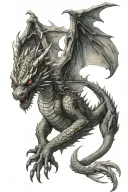 dragon flying tattoo design idea