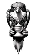 eagle holding fa cup tattoo design idea