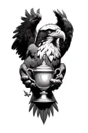 eagle holding fa cup tattoo design idea