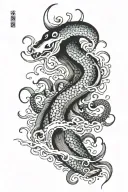 squid attacking tattoo design idea