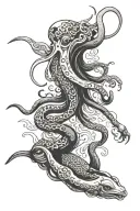 squid attacking tattoo design idea