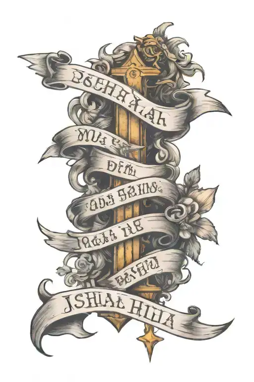 joshua 1:9 bible verse tattoo design idea