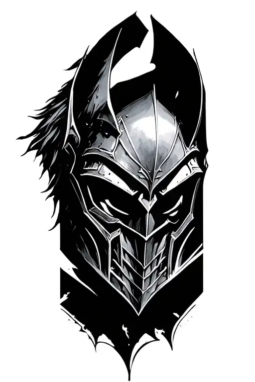 Dark Fantasy Knight tattoo design idea