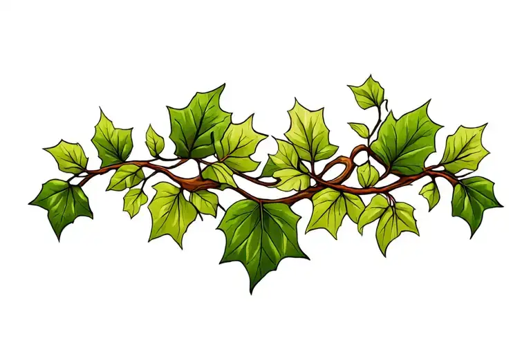 ivy plant leafs wipped willow tattoo design idea