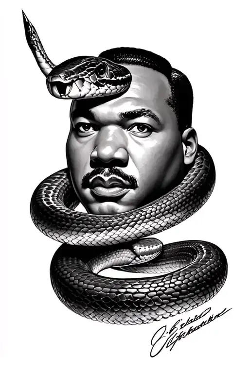 visage Martin Luther king cobra snake tattoo design idea