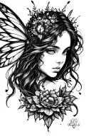 fairy character tattoo design idea