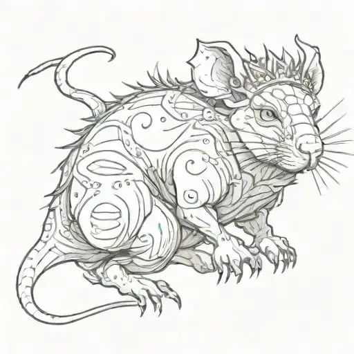 rat king tattoo design idea