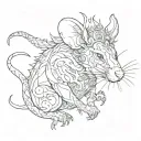 rat king tattoo design idea