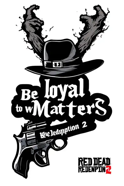 "Be loyal to what matters " half arm sleeve featuring red dead redemption 2  tattoo design idea