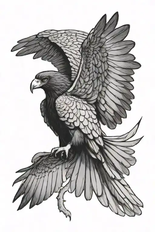 turkey vulture falling Icarus tattoo design idea