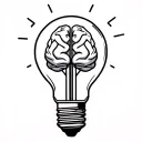 lightbulb with anatomical brain inside representing adhd tattoo design idea