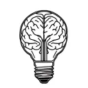 lightbulb with anatomical brain inside representing adhd tattoo design idea