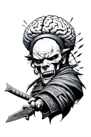 brain fighting internal battles-- suicidal battles and winning like a warrior. like a samurai tattoo design idea