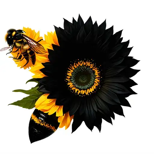 sunflower bumble bee mermaid name abby tattoo design idea
