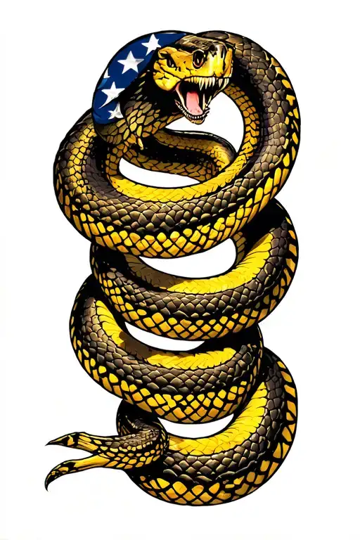 don't tread on me snake patriot yellow 2nd amendment tattoo design idea