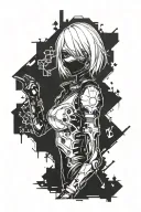 2b nier automata same as the game tattoo design idea