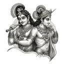 arjun and krishna  tattoo design idea
