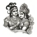 arjun and krishna  tattoo design idea