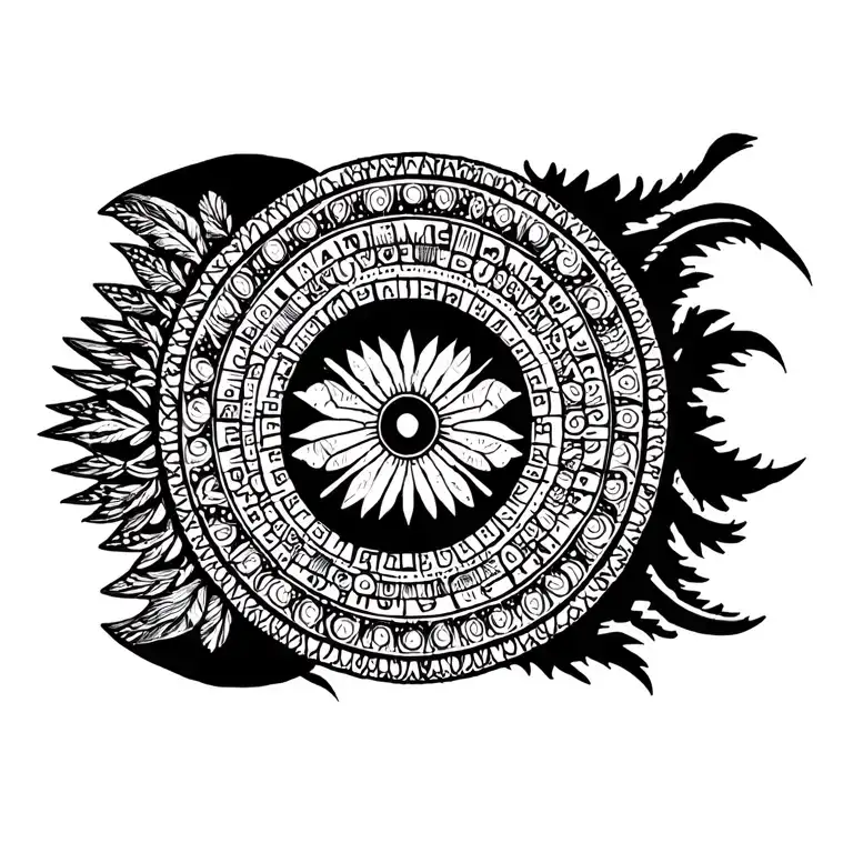 Aztec calendar tattoo design idea