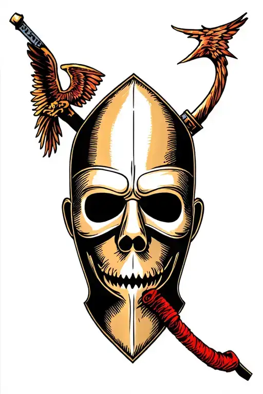 Executioner mask tattoo design idea