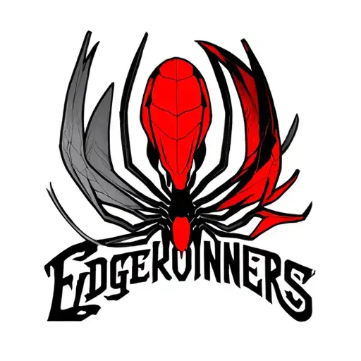 red spider Lilly mixed with the cyberpunk edgerunners logo tattoo design idea