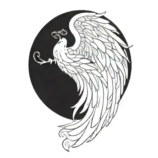 angel wing stock tattoo design idea