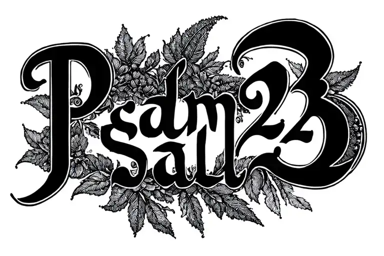 psalm 23 tattoo design idea