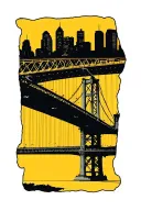 yellow Clemente bridge black Pittsburgh skyline tattoo design idea
