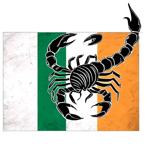 Scorpio, gunners,ireland flag intertwined tattoo design idea