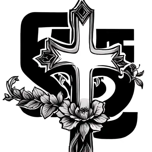 555 with cross tattoo featuring tattoo design idea
