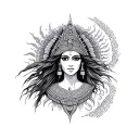 Celestial Maya tattoo design idea