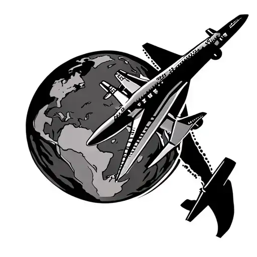 sri lanka map, asian elepand" airplane flying over a world tattoo design idea