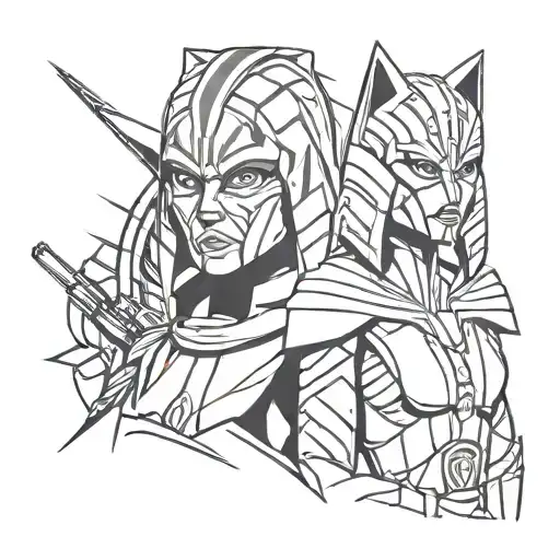 ahsoka tano and darth vader tattoo design idea