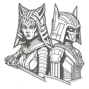 ahsoka tano and darth vader tattoo design idea