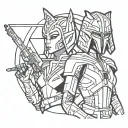 ahsoka tano and darth vader tattoo design idea