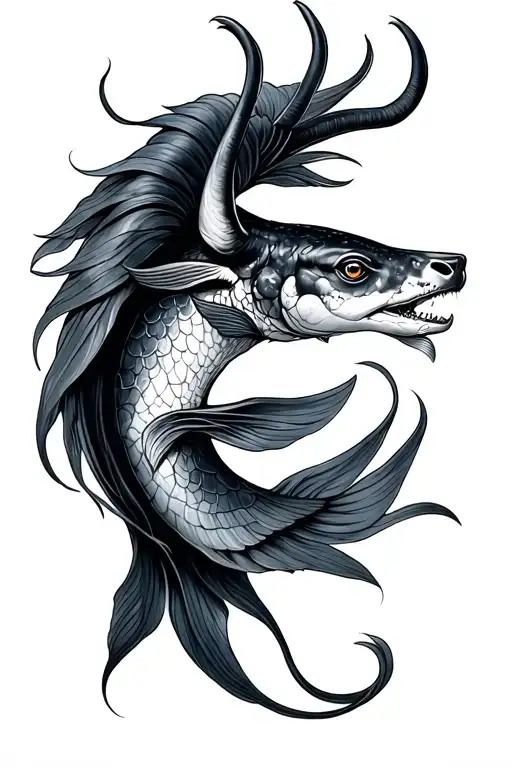 Pisces Taurus tattoo design idea