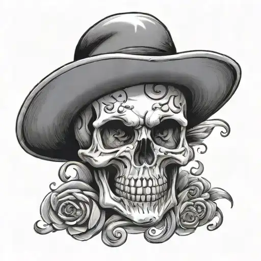 SKULL LUCKY 8 BALL tattoo design idea