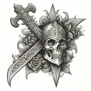 sword of Damocles tattoo design idea