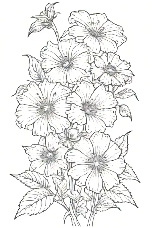flowers, morning glories, asters morning glorys tattoo design idea