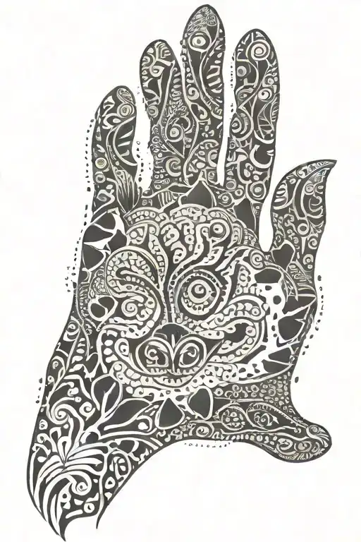 golden retriever paw and hand maori style tattoo tattoo design idea