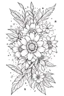 Virgo and Gemini flower star sign tattoo design idea