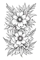 Virgo and Gemini flower star sign tattoo design idea