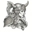 A nurse with Viking-inspired armor and a stethoscope, symbolizing the blend of modern and ancient healing practices tattoo design idea