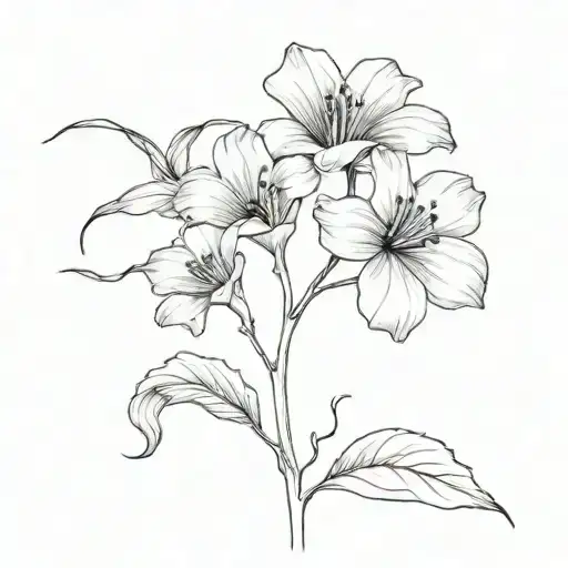 A long stem flower emerging from death to live life tattoo design idea