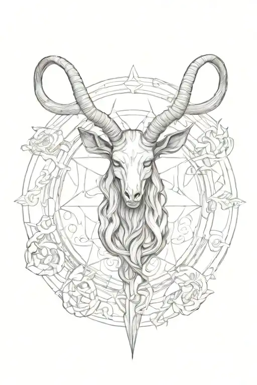 Sketch baphomet black and white tattoo tattoo design idea