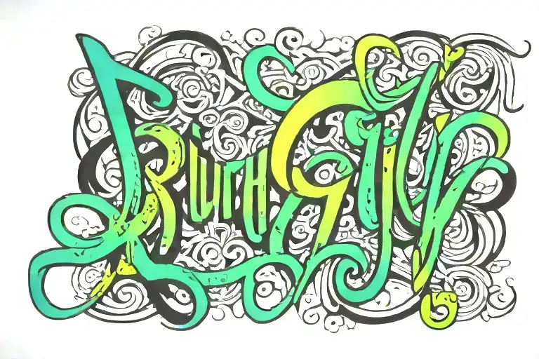 bible verse ruth 1:17 that includes initials BW tattoo design idea